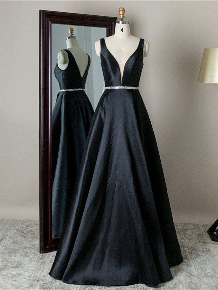 Plain Black Prom Dress