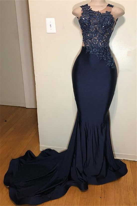 Sleeveless Mermaid Prom Dress with Intricate Appliques