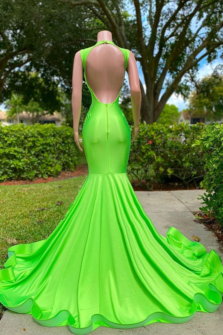 Sleeveless Mermaid Prom Dress with Intricate Cut-Out Details