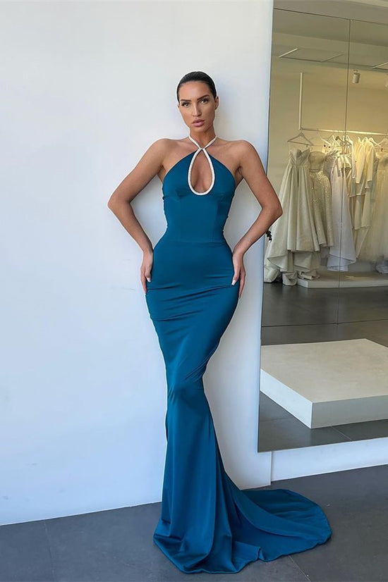 Sleeveless Halter Mermaid Prom Gown