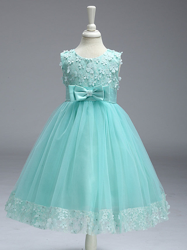 Teal flower girl outlet dress