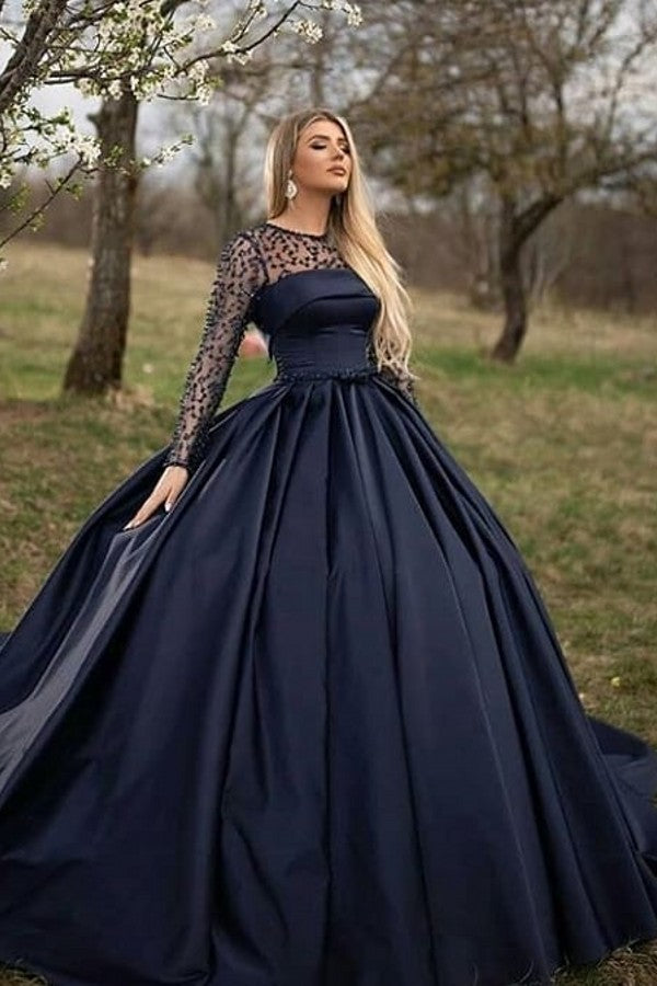 Black Long Sleeve Poofy Dress