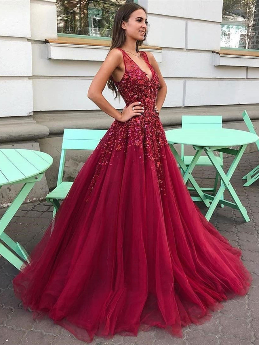 Stunning Burgundy Long Mermaid Sweetheart Lace Tulle Formal Evening Dr –  BIZTUNNEL