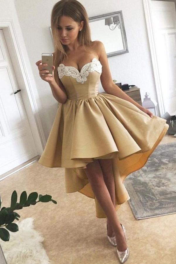 Elegant Gold Short Dresses