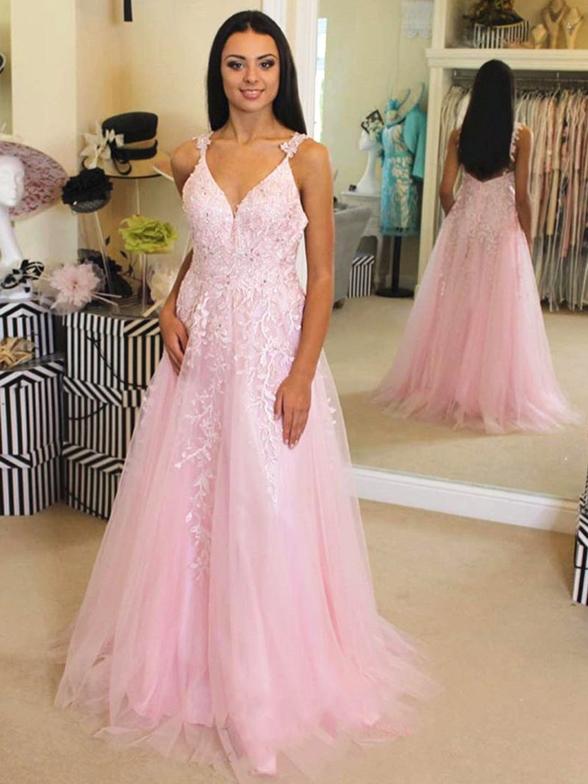 elegant light pink prom dresses