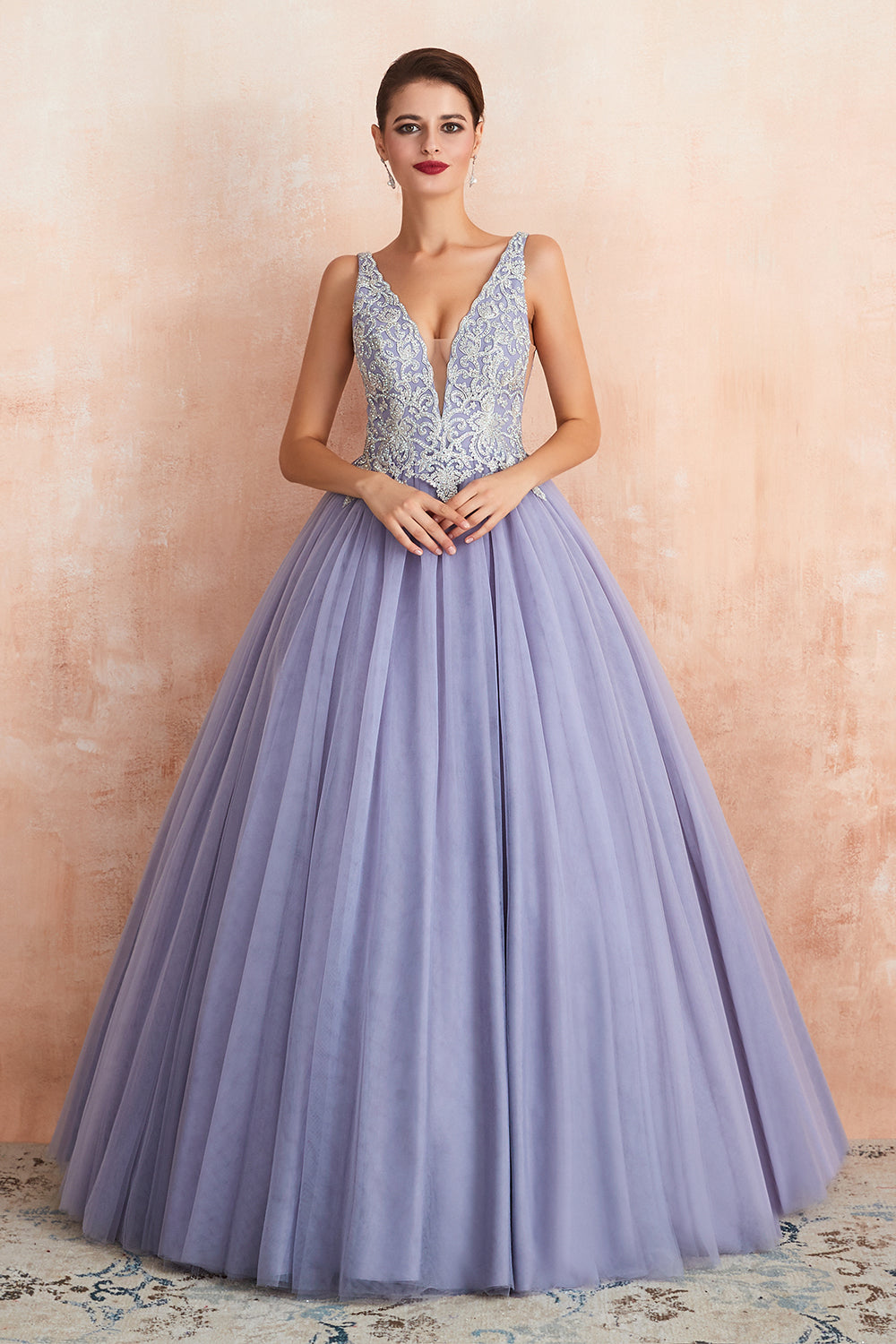 prom princess purple ball gown