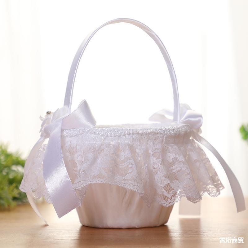 
                  
                    Flower Girl Lace Flower Basket With Bow-BIZTUNNEL
                  
                