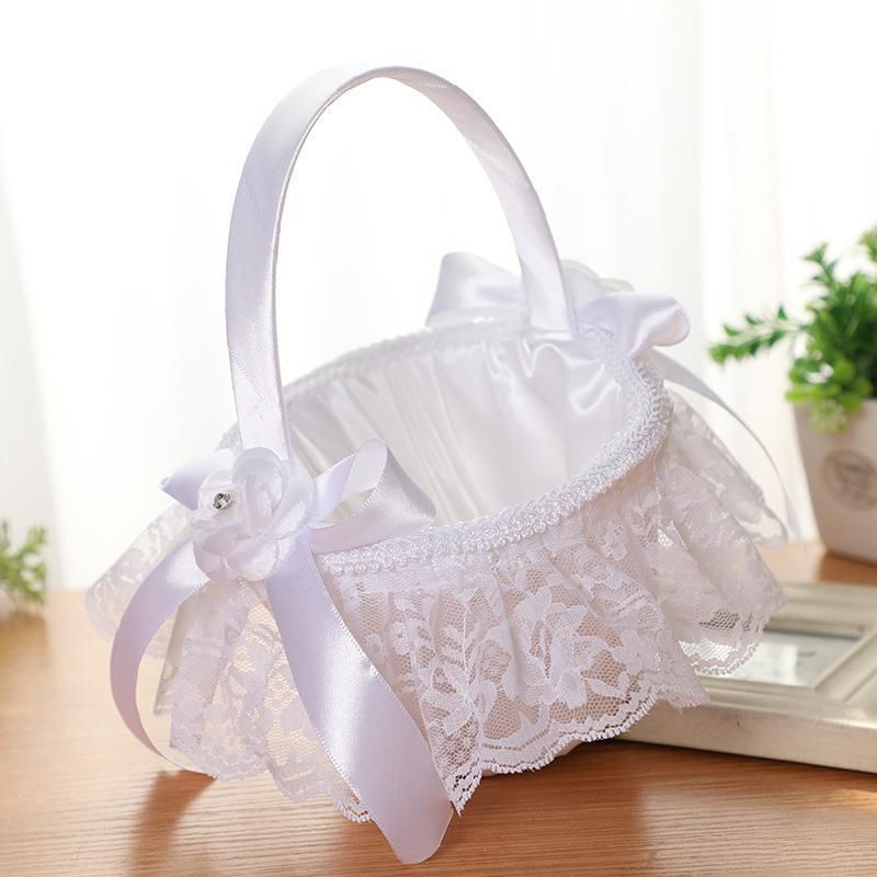 
                  
                    Flower Girl Lace Flower Basket With Bow-BIZTUNNEL
                  
                