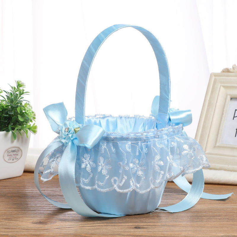 
                  
                    Flower Girl Lace Flower Basket With Bow-BIZTUNNEL
                  
                