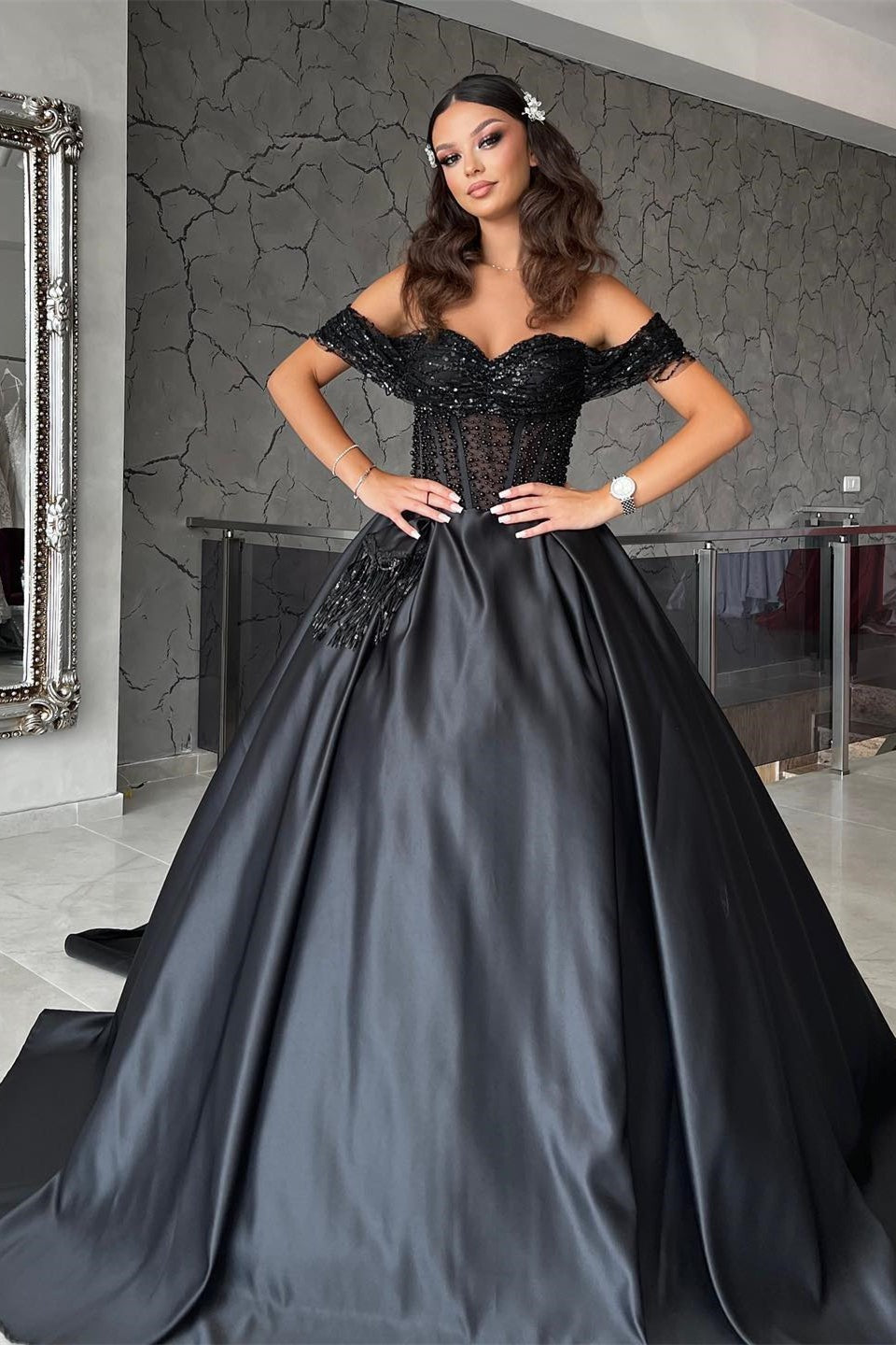 Silver and black formal clearance dresses