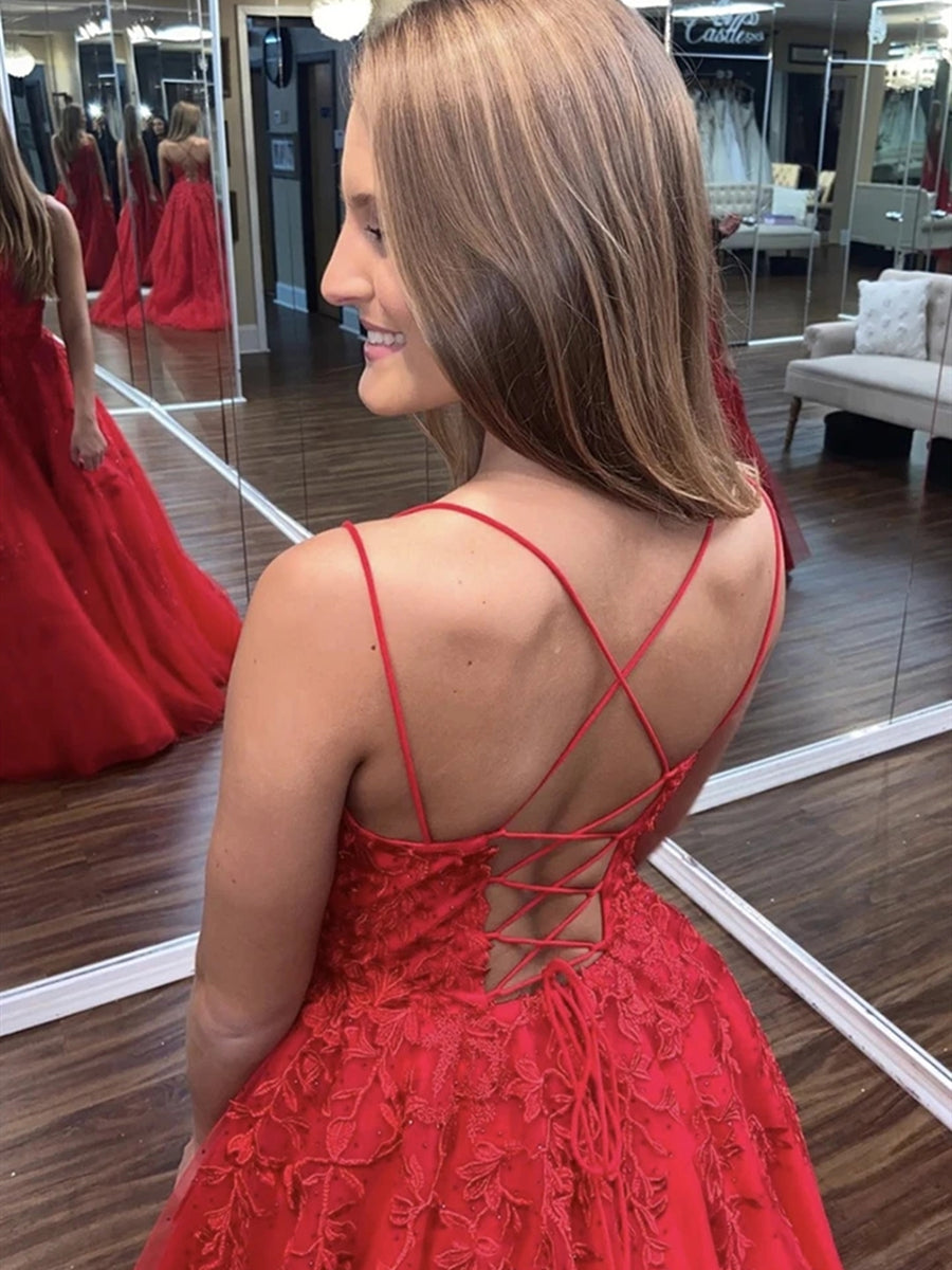 Backless Short Red Lace Prom Dresses, Open Back Short Red Lace