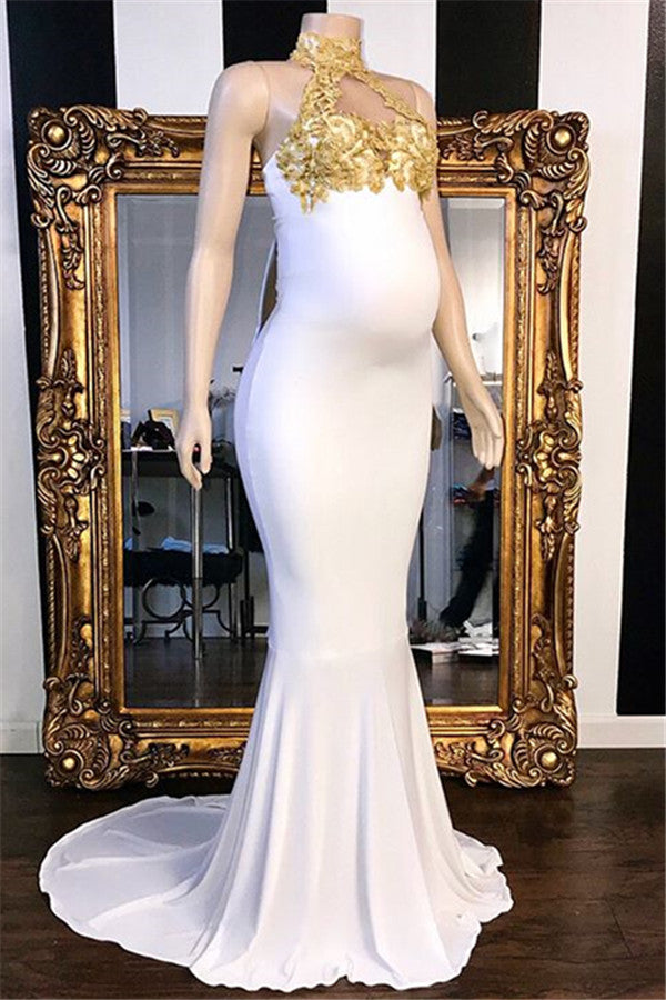 White Gold Mermaid Dress