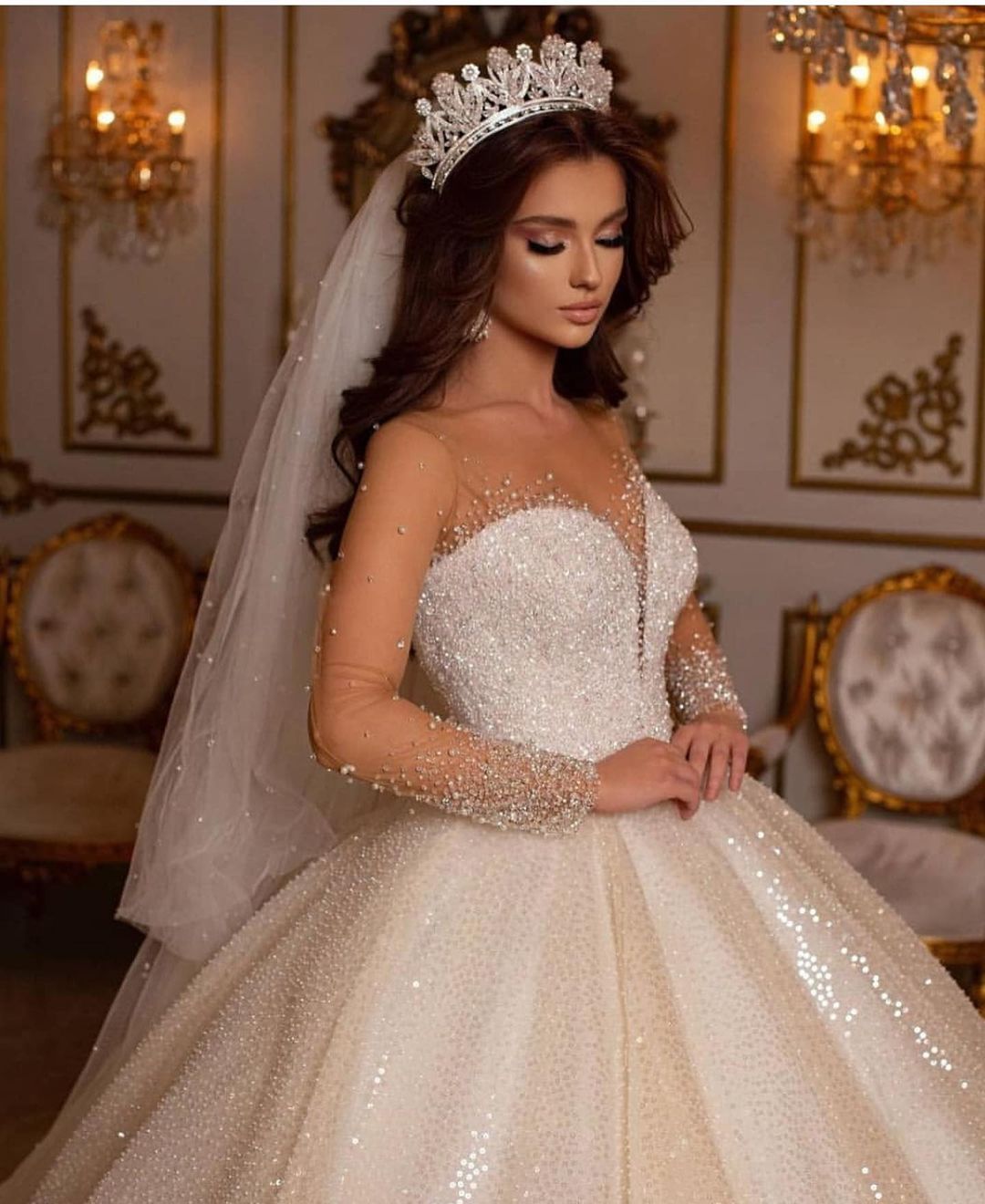 Beautiful sparkly best sale wedding dresses