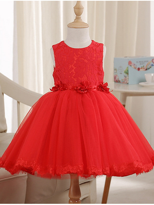 Short Princess Jewel Neck Pageant Flower Girl Dresses-BIZTUNNEL