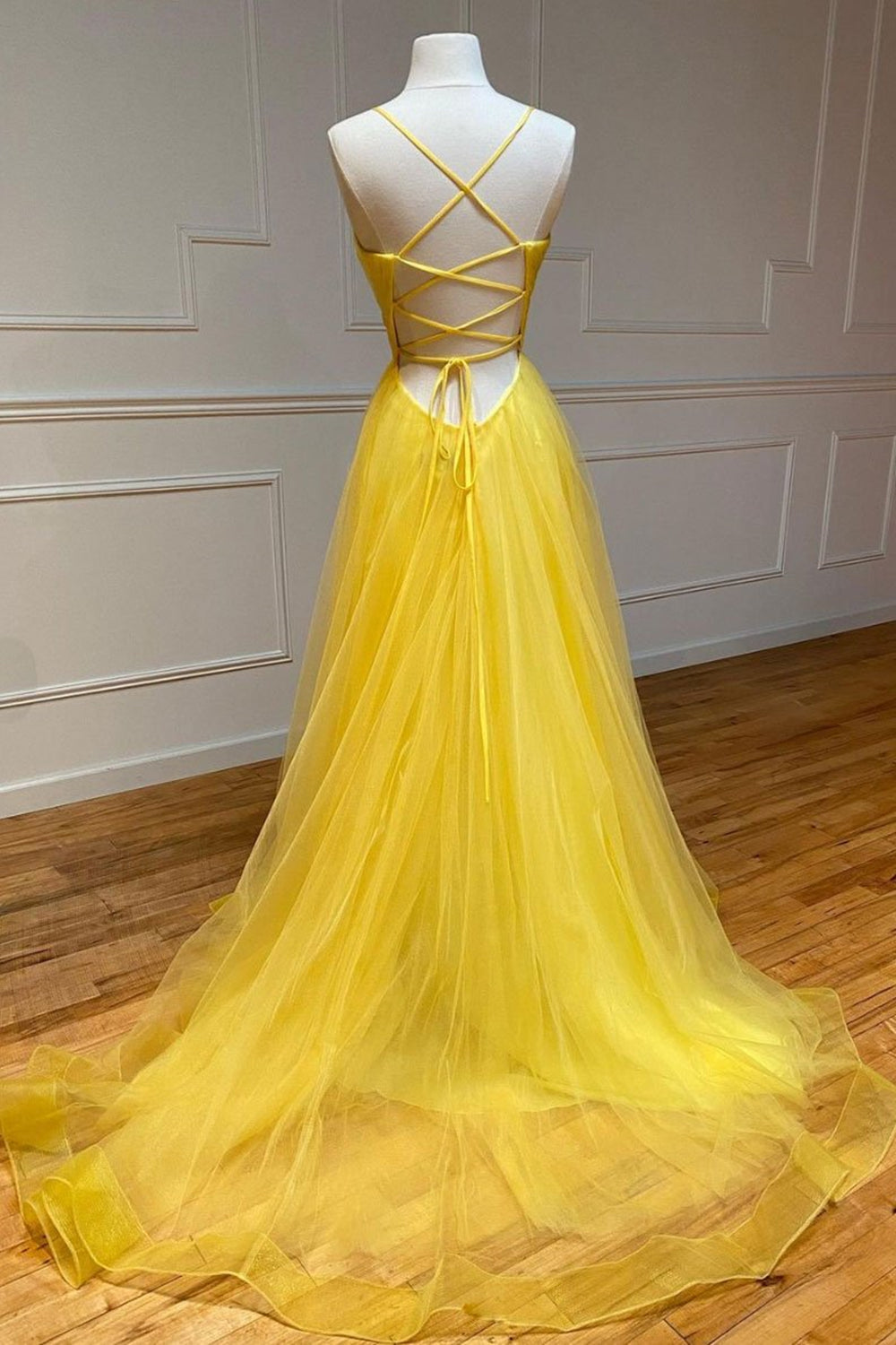 Simple Long A-line Sweetheart Tulle Backless Graduation Formal Evening Prom Dresses-BIZTUNNEL